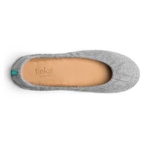 TIEKS by GAVRIELI Silver Gray Lake Fabric Ballet Flats Stretch Womens 10